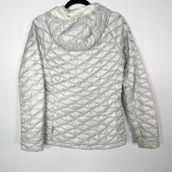 The North Face Womens Small Light Gray Thermoball Hooded Full Zip Jacket Quilted - Picture 2 of 13